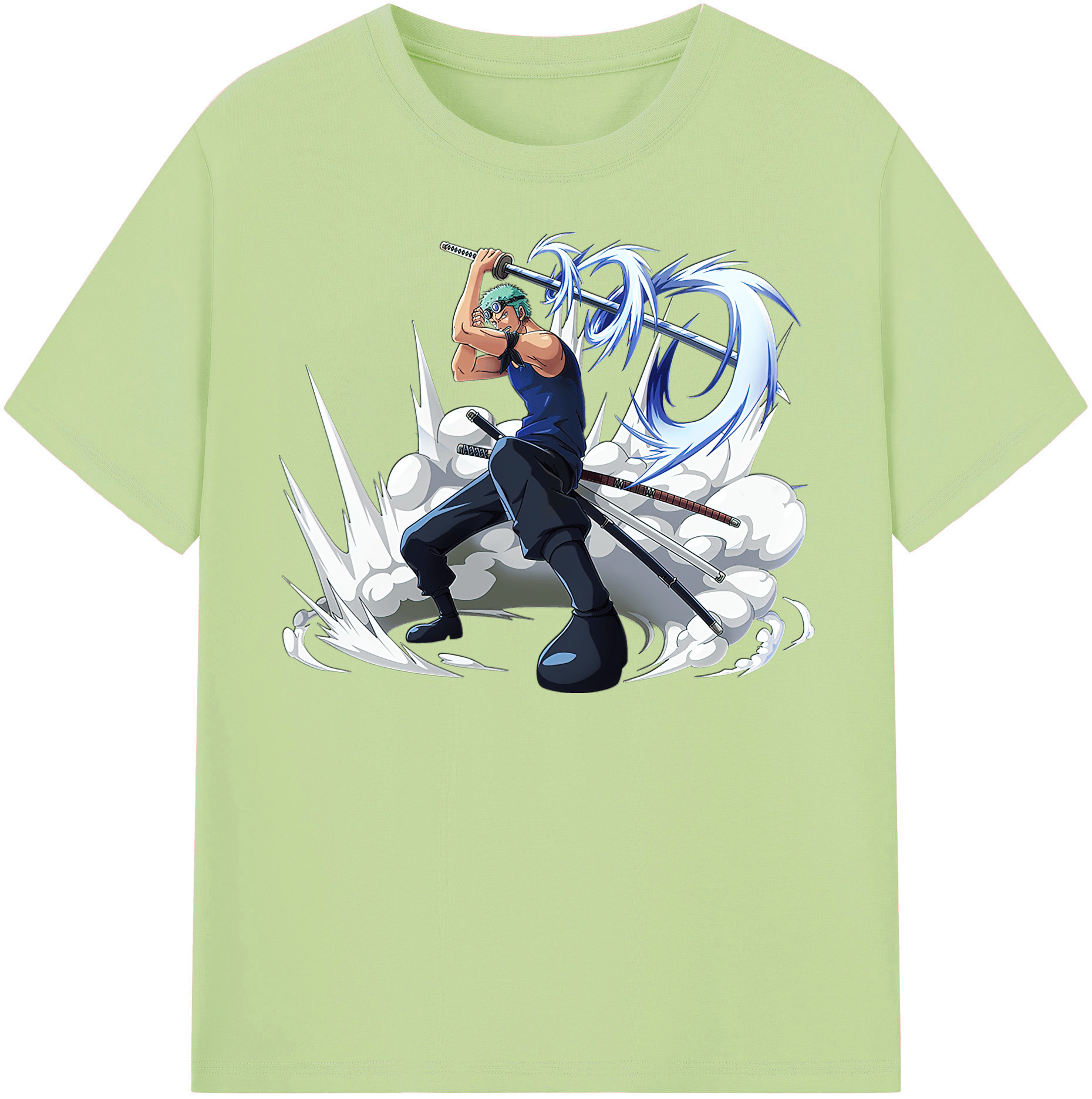 ワンピース ロロノア・ゾロ ONE PIECE Roronoa Zoro 綿100％半袖Tシャツ（フロントプリント）